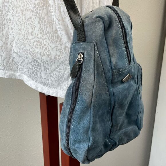 NWT Prago Blue Leather Crossbody Bag - Picture 3 of 7